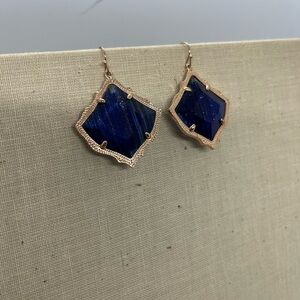 Kendra Scott Blue Geometric Drop Earrings - Rose Gold Frame